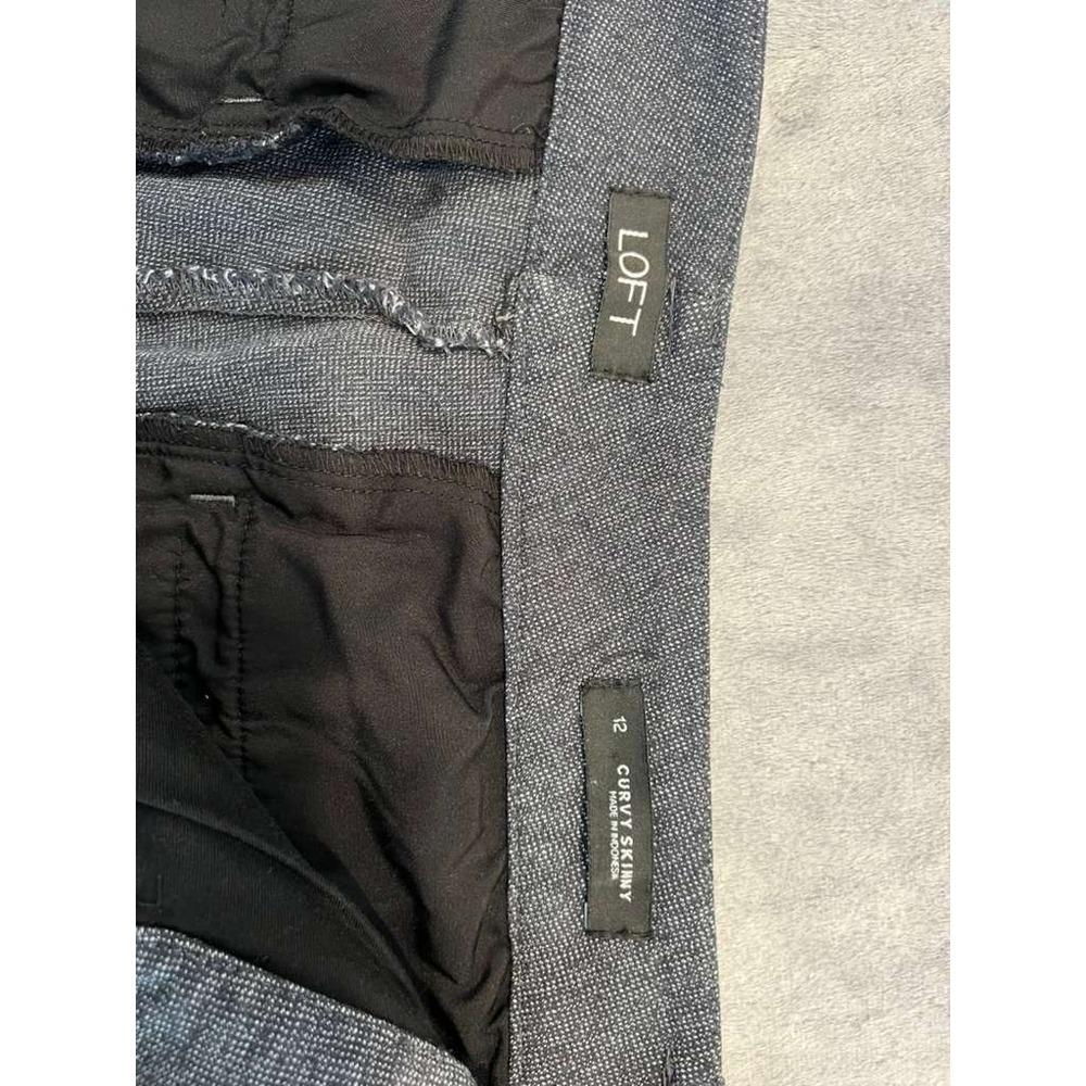 LOFT Curvy Skinny Womens Size 12 Charcoal Gray Heathered Stretch Ankle Pants - Picture 2 of 11